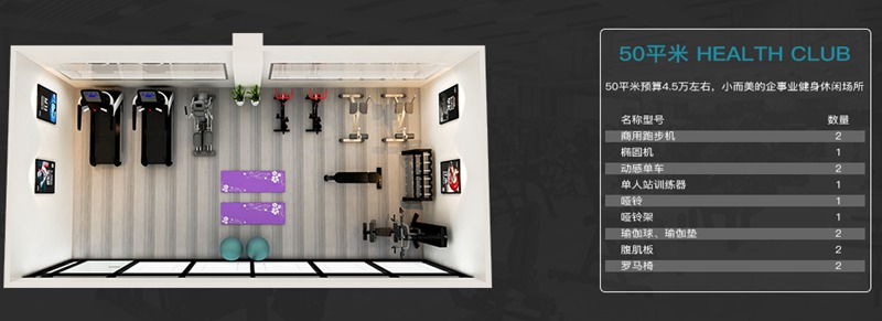 50平方健身室-南宫NG28健身器材企事业健身解决方案